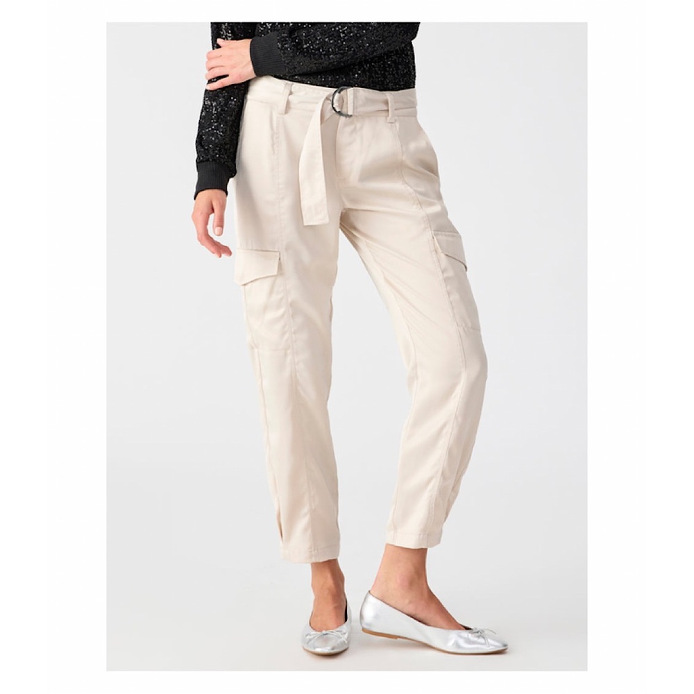 Sanctuary‎ Classy Cargo Trousers Satin Pants Toasted Marshmallow Cream 30